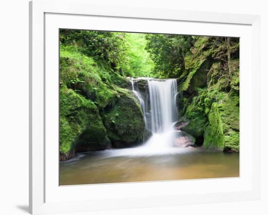 Water in a Forest, Geroldsau Waterfall, Black Forest, Baden-Wurttemberg, Germany-null-Framed Photographic Print