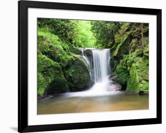 Water in a Forest, Geroldsau Waterfall, Black Forest, Baden-Wurttemberg, Germany-null-Framed Photographic Print