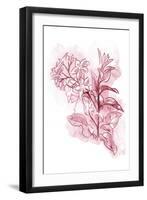 Water Inked Florals Blush-OnRei-Framed Art Print