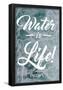 Water Is Life - Ocean Beach-null-Framed Poster