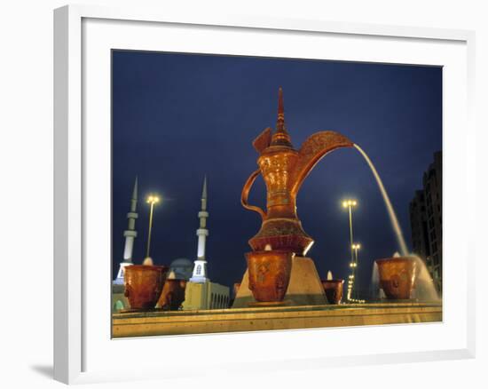 Water Jar Sculpture, Fujairah, United Arab Emirates-Walter Bibikow-Framed Photographic Print