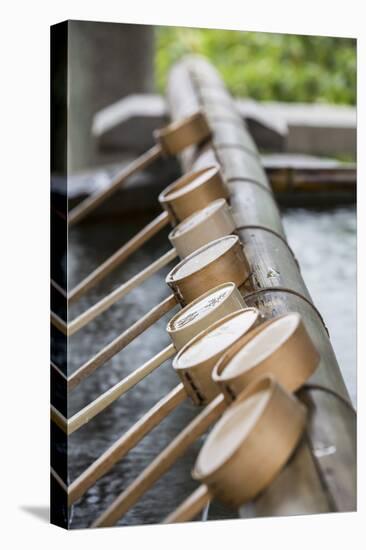 Water Ladles at Shinto Shrine of Sumiyoshi Taisha, Osaka, Kansai, Japan-Ian Trower-Stretched Canvas