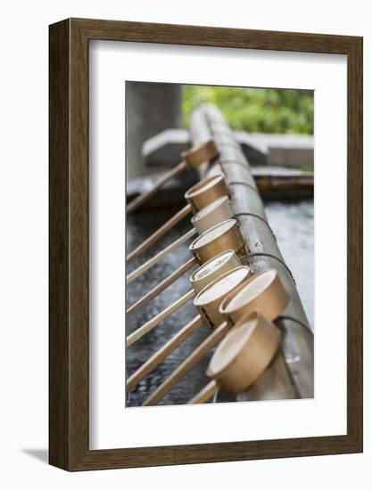 Water Ladles at Shinto Shrine of Sumiyoshi Taisha, Osaka, Kansai, Japan-Ian Trower-Framed Photographic Print