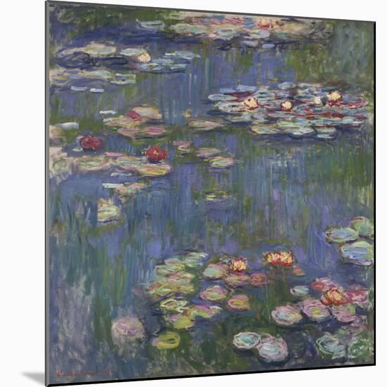 Water Lilies, 1916-Claude Monet-Mounted Giclee Print