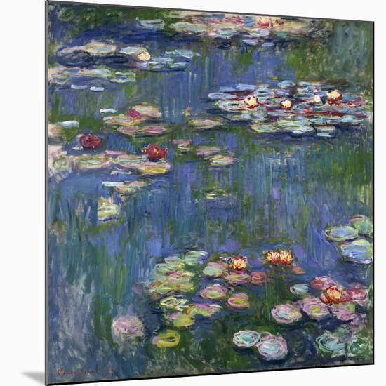 Water Lilies, 1916-Claude Monet-Mounted Giclee Print