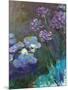 Water Lilies and Agapanthus-Claude Monet-Mounted Art Print