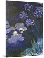 Water Lilies and Agapanthus-Claude Monet-Mounted Giclee Print