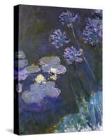 Water Lilies and Agapanthus-Claude Monet-Stretched Canvas