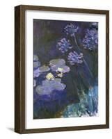 Water Lilies and Agapanthus-Claude Monet-Framed Giclee Print