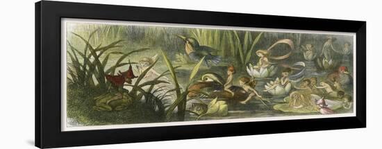 Water-Lilies and Water Fairies-Richard Doyle-Framed Art Print