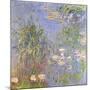 Water-Lilies, Cluster of Grass, 1914-17 (Oil on Canvas)-Claude Monet-Mounted Giclee Print