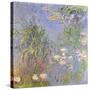 Water-Lilies, Cluster of Grass, 1914-17 (Oil on Canvas)-Claude Monet-Stretched Canvas