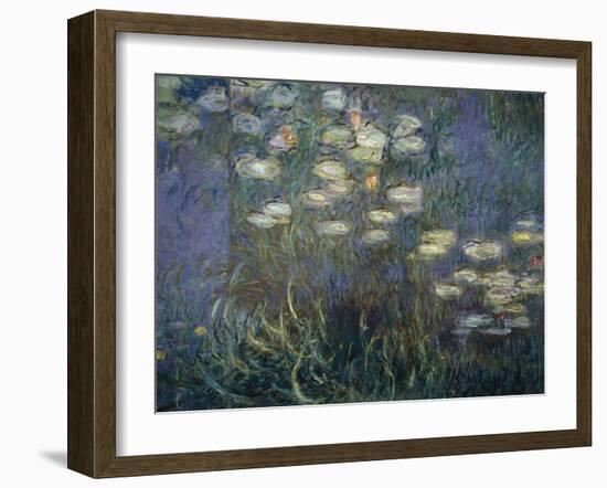 Water Lilies, Detail, 1840-1926-Claude Monet-Framed Giclee Print