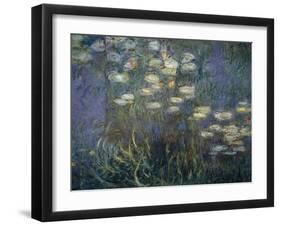 Water Lilies, Detail, 1840-1926-Claude Monet-Framed Giclee Print
