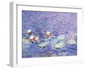 Water Lilies, Detail, 1840-1928-Claude Monet-Framed Giclee Print