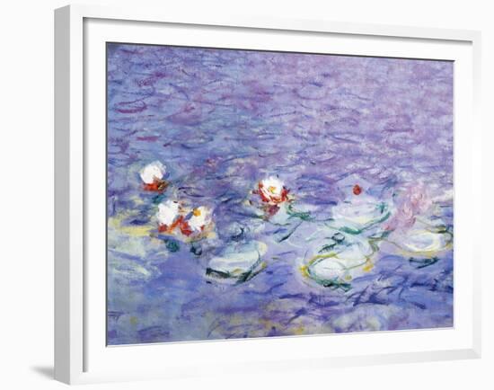 Water Lilies, Detail, 1840-1928-Claude Monet-Framed Giclee Print