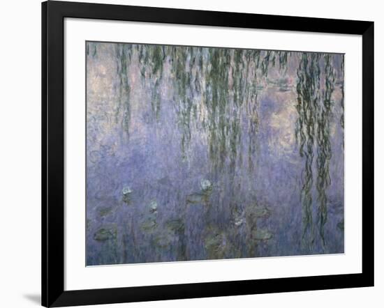 Water Lilies, Detail, 1840-1930-Claude Monet-Framed Giclee Print