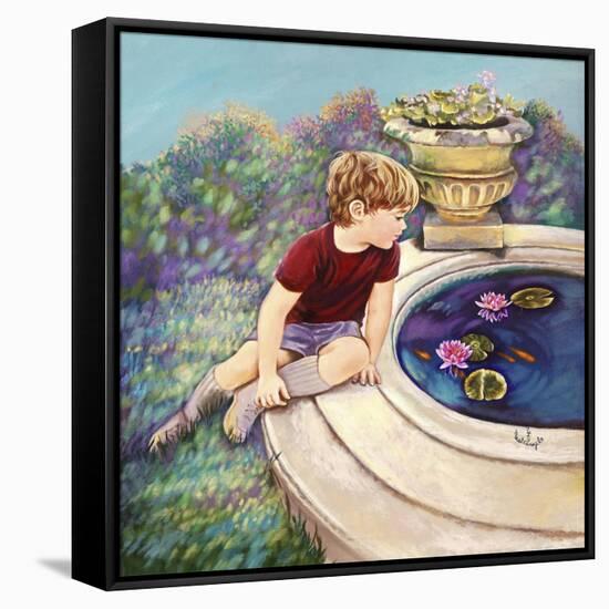 Water Lilies - Garden Gates-Judy Mastrangelo-Framed Stretched Canvas
