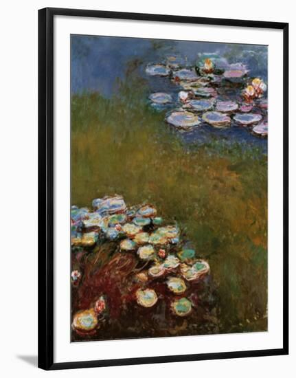 Water Lilies, Harmony in Blue-Claude Monet-Framed Art Print