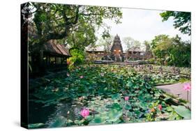 Water Lilies in a Pond at the Pura Taman Saraswati Temple, Ubud, Bali, Indonesia-null-Stretched Canvas