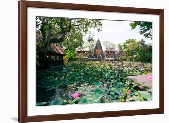 Water Lilies in a Pond at the Pura Taman Saraswati Temple, Ubud, Bali, Indonesia-null-Framed Photographic Print