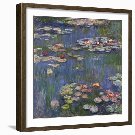 Water Lilies (Nymphéas), c.1916-Claude Monet-Framed Premium Giclee Print