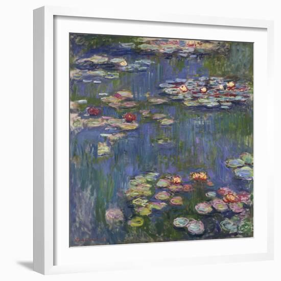 Water Lilies (Nymphéas), c.1916-Claude Monet-Framed Premium Giclee Print