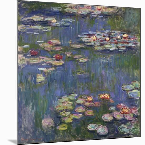Water Lilies (Nymphéas), c.1916-Claude Monet-Mounted Art Print
