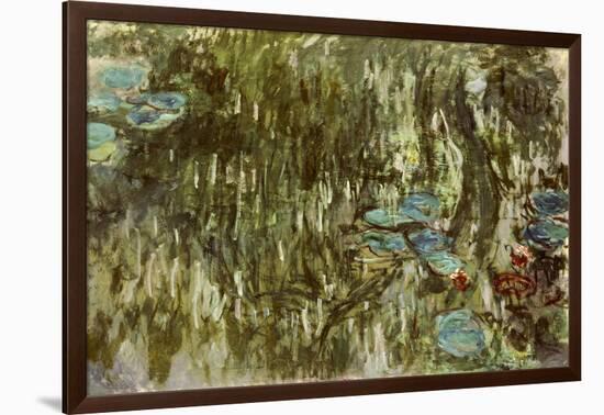 Water Lilies, Reflected Willow, circa 1920-Claude Monet-Framed Giclee Print