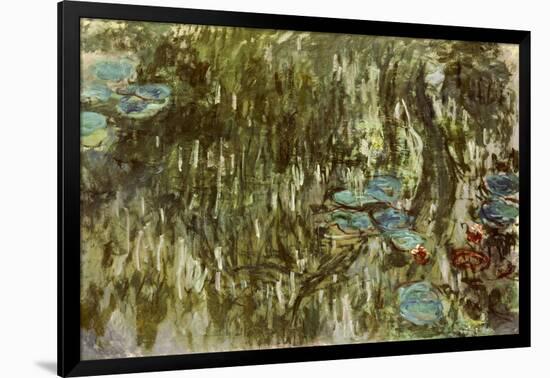 Water Lilies, Reflected Willow, circa 1920-Claude Monet-Framed Giclee Print