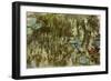 Water Lilies, Reflected Willow, circa 1920-Claude Monet-Framed Premium Giclee Print