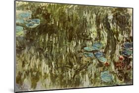 Water Lilies, Reflected Willow, circa 1920-Claude Monet-Mounted Premium Giclee Print