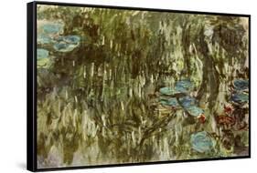 Water Lilies, Reflected Willow, circa 1920-Claude Monet-Framed Stretched Canvas