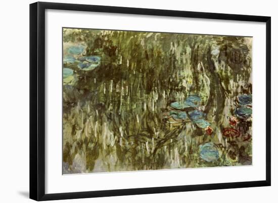 Water Lilies, Reflected Willow, circa 1920-Claude Monet-Framed Giclee Print