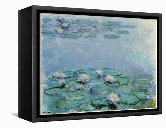 Water Lilies-Claude Monet-Framed Stretched Canvas