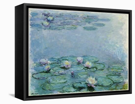 Water Lilies-Claude Monet-Framed Stretched Canvas