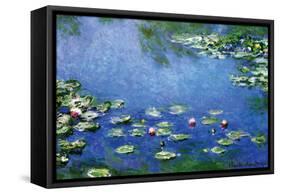 Water Lilies-Claude Monet-Framed Stretched Canvas