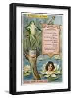 Water Lily and Frog-null-Framed Giclee Print