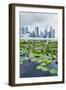 Water Lily Garden by the Artscience Museum with City Skyline Beyond, Marina Bay, Singapore-Fraser Hall-Framed Photographic Print