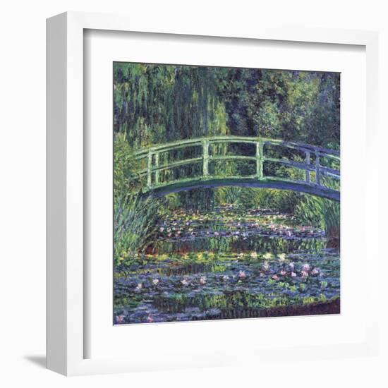 Water Lily Pond, c.1899 (blue)-Claude Monet-Framed Art Print