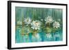 Water Lily Pond V2 Crop-Danhui Nai-Framed Art Print