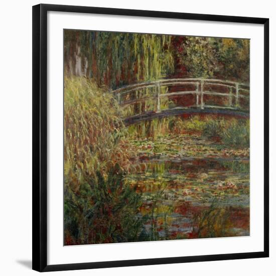 Water-Lily Pool, Harmony in Pink-Claude Monet-Framed Giclee Print