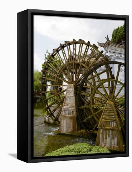 Water Mill in the Old Town, Lijiang, UNESCO World Heritage Site, Yunnan Province, China, Asia-Simon Montgomery-Framed Stretched Canvas