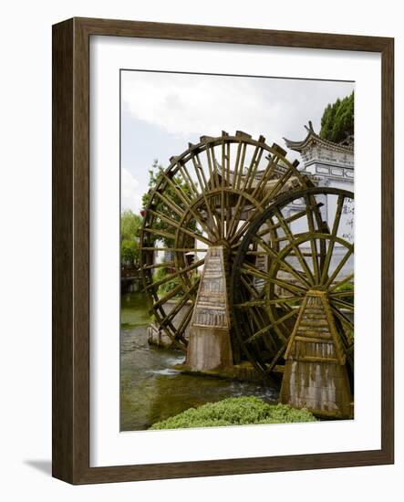 Water Mill in the Old Town, Lijiang, UNESCO World Heritage Site, Yunnan Province, China, Asia-Simon Montgomery-Framed Photographic Print