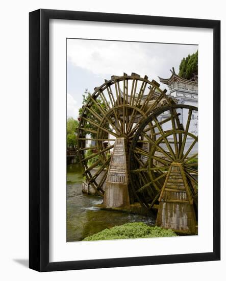 Water Mill in the Old Town, Lijiang, UNESCO World Heritage Site, Yunnan Province, China, Asia-Simon Montgomery-Framed Photographic Print