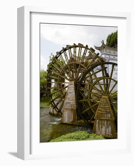 Water Mill in the Old Town, Lijiang, UNESCO World Heritage Site, Yunnan Province, China, Asia-Simon Montgomery-Framed Photographic Print