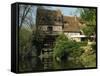 Water Mill on Quiet Stretch of the River Seine, Ande, Eure, Haute Normandie, France-Tomlinson Ruth-Framed Stretched Canvas