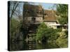 Water Mill on Quiet Stretch of the River Seine, Ande, Eure, Haute Normandie, France-Tomlinson Ruth-Stretched Canvas
