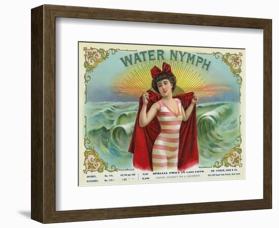 Water Nymph Brand Cigar Box Label-Lantern Press-Framed Art Print