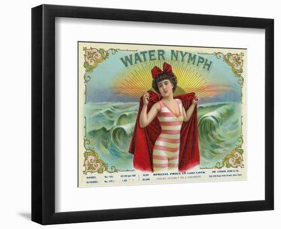 Water Nymph Brand Cigar Box Label-Lantern Press-Framed Art Print